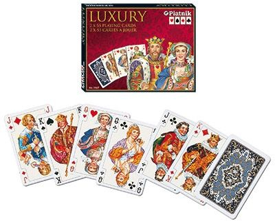 Karta loje Piatnik Luxury, set 2 x 55 letra, madhësi poker, shumëngjyrëshe