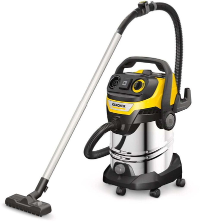 Fshesë me korent Karcher WD 7 Control Renovation, 1400W, 30L inox, verdh e zezë
