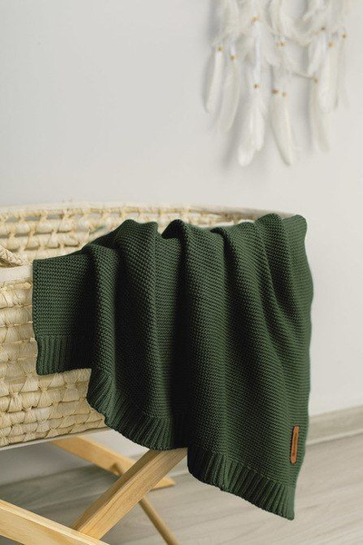 Batanije për bebe Sensillo Bamboo Cotton, 80x100cm, jeshile bottle