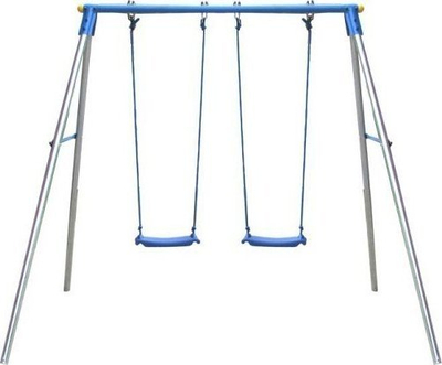 Luhatëse fëmijësh Master Swing MASTER A2, metalike, për 2 fëmijë, argjendtë me blu