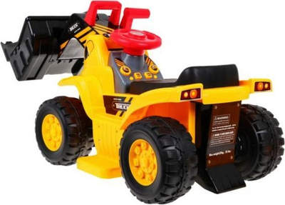 Lodër eskavator me bateri Ramiz, ride on, me kovë që lëviz, i verdhë