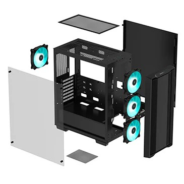 Kasë Deepcool CC560 Mesh v2, midi tower, ARGB, e zezë