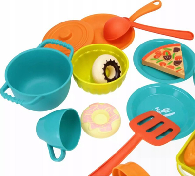 Set lodër kuzhine Mega Creative Mixer Set, mikser plastik me aksesorë, për fëmijë, portokalli e kaltër