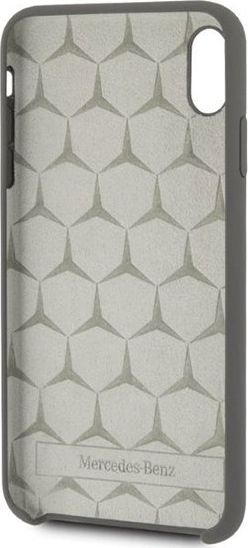 Kapotë telefoni Mercedes-Benz Silicone për iPhone Xs Max, me mikrofiber, gri