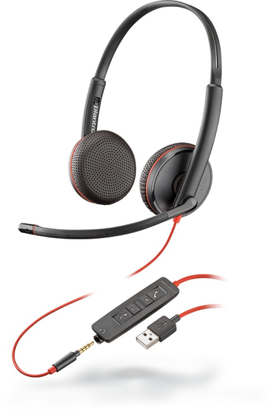 Kufje Poly Plantronics Blackwire C3225 – USB-A, Stereo, të Zeza
