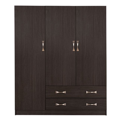 Dollap garderobe Carly HM384.01, 3 dyer 2 sirtarë, 150x55x180 cm, zebrano i errët