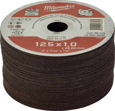 Disk prerës për mulli këndi Milwaukee 4932451477, 125mm, trashësi 1mm