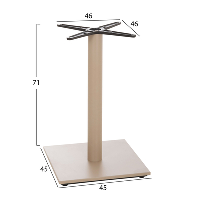 Bazë tavoline HM HM438.25, metal, 46x46x72 cm, cappuccino matt