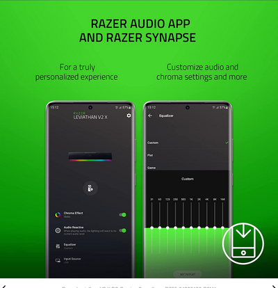 Soundbar Razer Leviathan V2 X, për PC, lidhje USB C, i zi