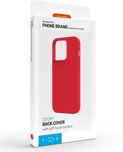 Kapak telefoni FIXED Story për Apple iPhone 16e, TPU, i kuq