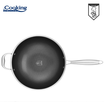 Tigan Wok Heinner Cooking, 4.5L, 30 cm, çelik inox, argjendtë