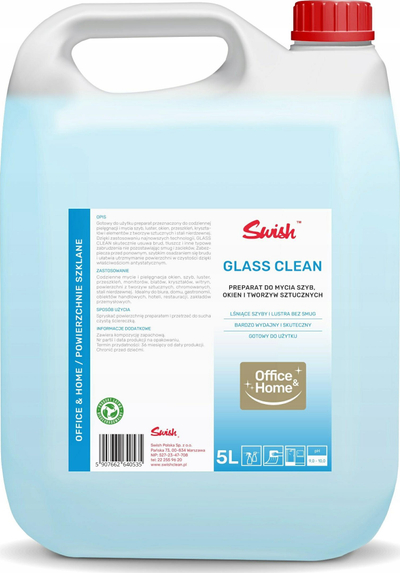 Течност за чистење стакло Swish Glass Clean, 5L, за стакло и пластика, проѕирна