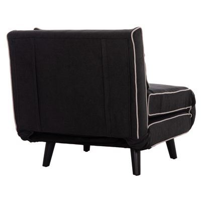 Fotelë krevat Braxton HM8425.03, 78x88x78 cm, pëlhurë, e zezë