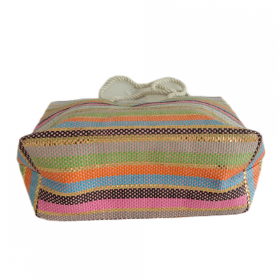 Çantë plazhi Heinner Beach Bag Stripes, 50x38x35x15 cm, letër e endur, shumëngjyrëshe