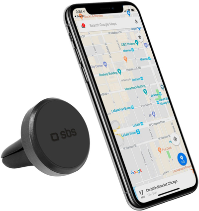 Магнетен држач за автомобил SBS TESUPPEASYMAGK, монтирање на решетка за воздух, за телефон, црн