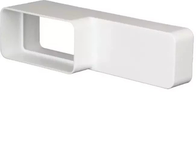 Adapter reduktues kanali PVC, 8.7x2.2" në 4.3x2.2", i bardhë