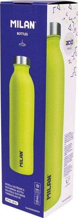 Termos Milan Thermal Bottle Acid, 591 ml, çelik inox, e verdhë