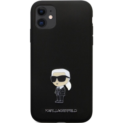 Kllëf telefoni Karl Lagerfeld KLHCN61SMHKNPK për iPhone 11/Xr 6.1", silikon, i zi