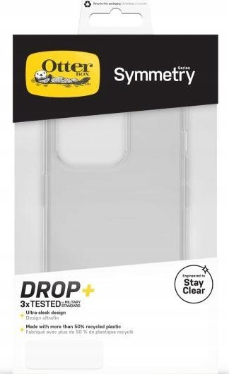 Këllëf telefoni Otterbox Symmetry Clear Apple iPhone 14 Pro, komplet me xham mbrojtës, transparent
