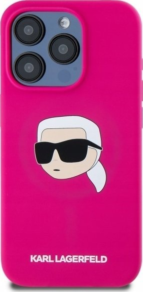 Kapak telefoni Karl Lagerfeld KLHMP15LSKHPPLF, për iPhone 15 Pro 6.1", hardcase, fuchsia