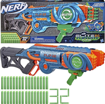 Lodër blaster Nerf Elite 2.0 Flipshots Flip-32, 32 shigjeta shkumë, shumëngjyrësh