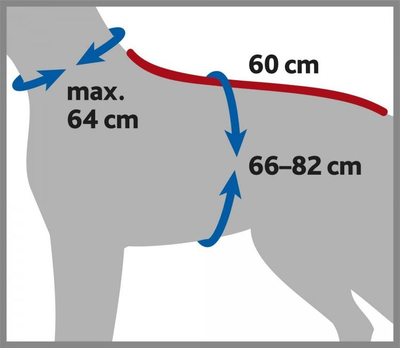 Rrobë banjoje për qen Trixie, L 60 cm, gri