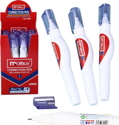 Stilolaps korrektues me majë needle tip, 7ml, tharje e shpejtë, i bardhë