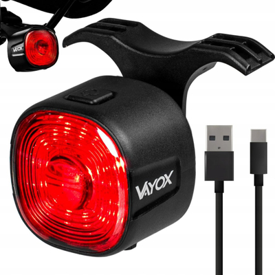 Dritë e pasme biçiklete Vayox VA0156, USB C, IPX6, e kuqe