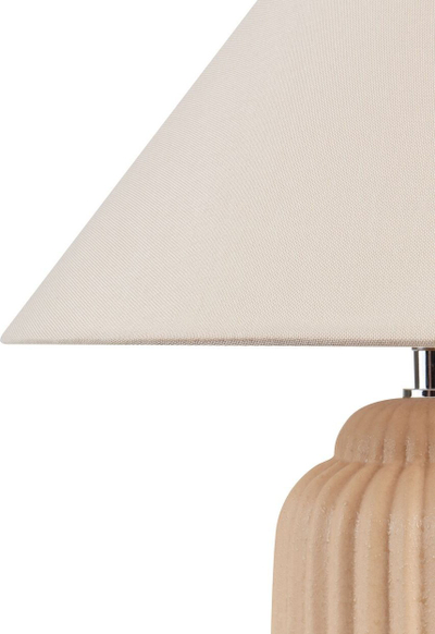Lampë tavoline NURIA Ceramic Sand, qeramike, abazhur liri, bezhë