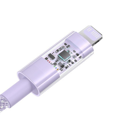 Кабел за полнење Baseus Gem USB C во Lightning, 20W, 2m, виолетов