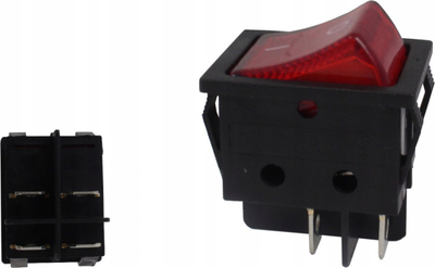 Çelës rocker universal, 4 pina, 12V 20A, i kuq