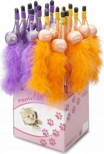 Lojë shkop për mace Europet Cat Toy Fishing Rod Fun, plastikë e lehtë, për përdorim në shtëpi, shumëngjyrëshe