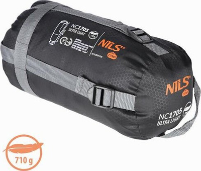 Thes fjetjeje Nils Extreme Ultra Light NC1705, formë mummy, veror, gri portokalli