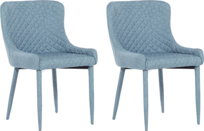 Set karrigesh për ngrënie SOLANO, 2 copë, me tapiceri stofi, blu turquoise