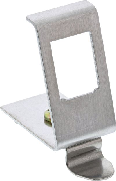 Mbajtëse keystone për shinë DIN InLine, 1 port, metal, argjend