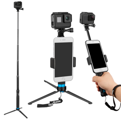Shkop për selfie Telesin me trekëmbësh, i zi