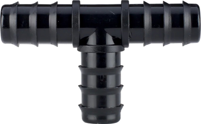 Fiting T për tuba TG Tee, 16mm, plastik, i zi