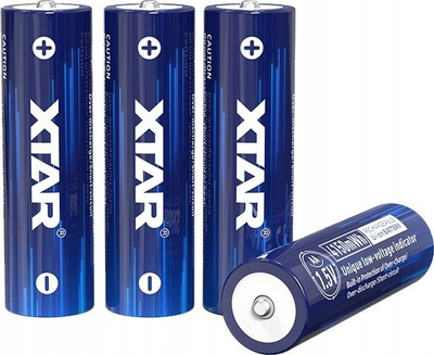 Bateri të rikarikueshme AA Xtar R6, 1.5V Li-ion, 2500mAh, set me 4 copë