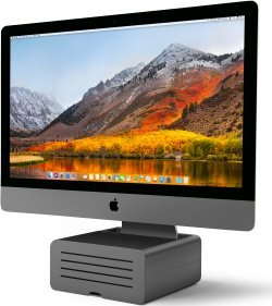 Stand tavoline Twelve South HiRise Pro për iMac dhe monitor, me lartësi që rregullohet, ngjyrë e zezë dru