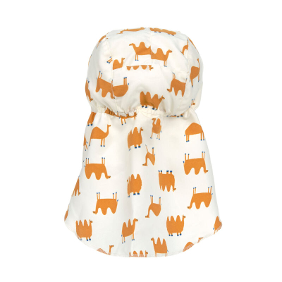 Kapele bebe Lässig Camel Nature, mbrojtje UV 80, 3–6 muaj, me deve, e bardhë