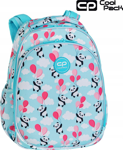 Çantë shkolle CoolPack Turtle Panda Balloons, 16", 25L, blu me panda
