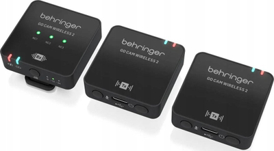 Set mikrofoni wireless Behringer GO CAM WIRELESS 2, 2 transmetues 1 marrës, për kamera dhe smartphone, i zi