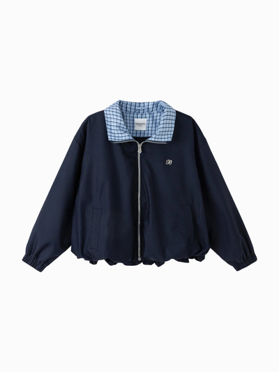 Xhaketë Cozy Navy Check Zip