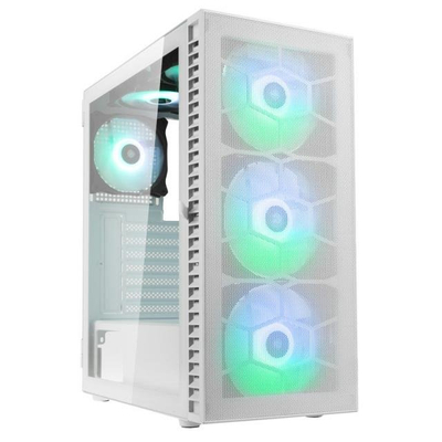 Kasa PC Kolink Observatory HF Glass ARGB – Mid-Tower, 6 Fan RGB, Panel Xhami i Temperuar – White
