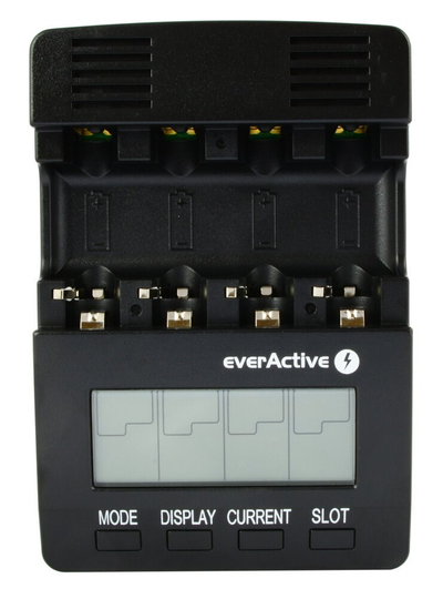 Karikues baterish everActive NC-3000, 4 kanale, LCD, i zi