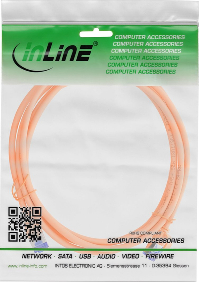 Kabllo rrjeti InLine Patchcord Slim Cat.6A, 20m, S/FTP, portokalli
