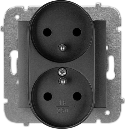 Prizë dyshe e brendshme Elektro-Plast Santra 4143-19 EPN, 230V, 16A, e zezë