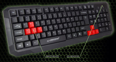 Tastierë Gaming Esperanza EGK102R, USB, e zezë