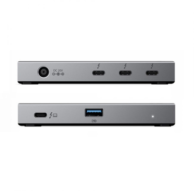 Хаб Thunderbolt ALOGIC TB4H3TB, 40Gbps, 60W Power Delivery, црно сив