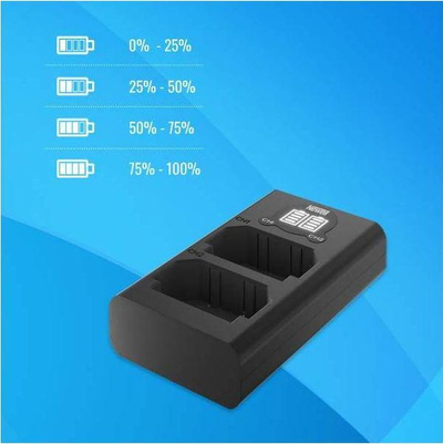 Karikues dykanalësh Newell DL-USB-C për bateri GoPro AHDBT-901, i zi